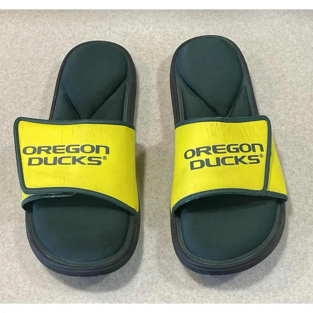 Oregon Ducks Cushioned Slide Sandals Adjustable Men’s Size XL 13-14 -Comfortable